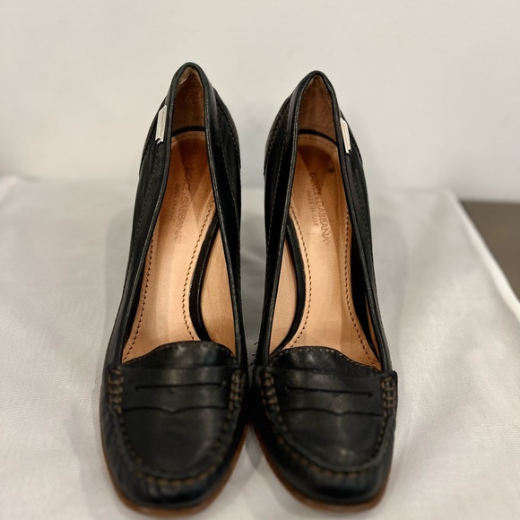 Authentic Vintage Dolce & Gabbana Black Leather Loafer Block Heels - Picture 3 of 12